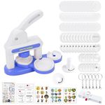 Les-Theresa Badge Maker Machine, Badge Machine Kids Badges Button Maker Machine, Badge Press Machine Abs Pin Maker Machine, Pin Badge Machine for Children DIY Gifts and Craft Toys (Blue)