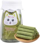 Dylan's cabin Cat Grass Teething Stick - Natural Freeze Dried Cat Treats Snack Edible Cat Chew Toy for Teeth Cleaning and Hairball Removal(80g)