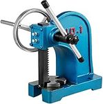 VEVOR Heavy Duty Arbor Press 1 Ton, Ratchet Leverage Arbor Press with Handwheel, Manual Desktop Metal Arbor Press 4-5/8 Inch Max. Working Height, for Riveting Punching Holes