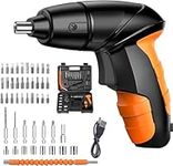 Stea Electric Screwdriver Cordless Small, 47in1, 3.6V Screwdriver Portable Drills ortable Electric Screwdriver Set with Rechargeable Lithium Battery & LED Light for Home Assembly (Black-Orange)