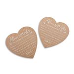 Kate Aspen Wedding Advice And Wishes For The Mr And Mrs - Heart Shaped Cards (Set of 50) Rustic Kraft Paper