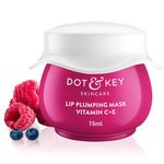 Dot & Key Lip Plumping Mask With Vitamin C + E for Naturally Glowing, Fading Pigmentation, Smoothing Flaky & Dry Lips - Soft, Smooth & Plump (Wild Berries & Pomegranate) 15ml