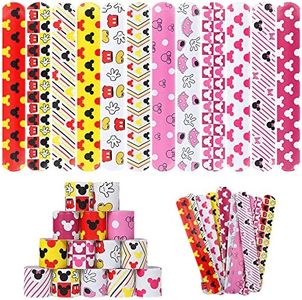 48 PCS Mickey and Minnie Slap Bracelets Kids Slap Bracelets Birthday Slap Bracelts for Kids Birthday Party Supplies Party Favors