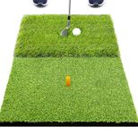 SAPLIZE 23" x 16" Foldable Golf Hitting Mat, 2-in-1 Golf Turf Grass Mat, Rough and Fairway for Hitting, Chipping and Putting Golf Practice and Training Mat for Winter Indoor and Outdoor Use