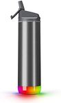 Hidrate Spark PRO Smart Water Bottle - Tracks Water Intake & Glows to Remind You to Stay Hydrated, Straw, 21oz, Stainless Steel