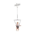 Jolly Jumper ICONIC Doorway Baby Jumper (Grey), Indoor Exercise Saddle Seat, Adjustable Height, for Infants up to 28lbs, No Stand Required