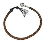 Biker Whip 42" Motorcycle Get Back Whip, Handlebar Accessories for motorbike, Genuine Leather Whips for Motorcycles