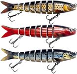 TFishing Lures Bass Freshwater and Saltwater Fishing Gear and Equipment Hooks Grayish-Red-Blue