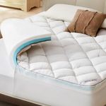 Bedlore Mattress Topper Queen Size, 4 Inch Memory Foam Mattress Topper Dual Layer Medium Support, 2 Inch Cooling Gel Memory Foam Plus 2 Inch Pillow Top Mattress Pad Cover for Back Pain