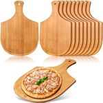 Roshtia 12 Pcs Bamboo Pizza Peel, 17 x 12 Inches Wooden Pizza Peels for Making Pizza Wooden Pizza Paddle with Handle Hanging Pizza Cutting Board Spatula Paddle for Bread Cheese Kitchen