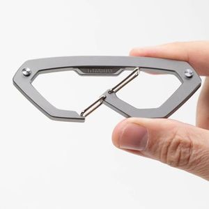 GPCA Carabiner Loop PRO, Key Organizer, Key Ring, Car Key Holder, Carabiner for Rappelling, Hunting and Rescue - Heavy Duty Carabiner Keychain Clip for Everyday Adventures (Titanium - Medium)