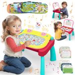 TERRAMUS 3-in-1 Touch & Learn Activity Desk, Interactive Learning System, Educational Toy with 24-Key Toy Piano Keyboard for Toddler 2-5, Kids Whiteboard Drawing Table, Activity Center for Boys Girls