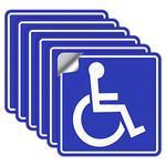 Handicap Stickers Decals, Handicap Stickers, Disabled Wheelchair Sign, 6 Pack, 6x6 inch Self-Adhesive Vinyl Decal Stickers, Reflective, UV Protected, Waterproof