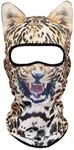 WTACTFUL 3D Animal Ears Balaclava Windproof Face Mask Cover Protection for Music Festivals Raves Halloween Party Riding Skiing Snowboarding Snowmobile Christmas Leopard Angry MEB-40