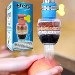 HELSTA® Activated Carbon Faucet Water Filters Universal Interface Home Kitchen Faucet Tap Water Tap filter Multilayer Clean Purifier Filter Cartridge Five Layer Water Filter