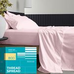 100% Cotton Twin XL Sheet Set - 3 PCs - Fits College Dorm Rooms - Hotel Style Luxury Sheets - Deep Pockets Easy Fit - 800 TC Sateen Weave Breathable & Cooling Bedsheets for Hot Sleepers - Blush