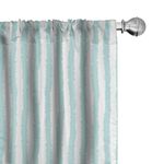 Ambesonne Aqua Curtains, Vertical Striped Pattern with Sketchy Lines Hipster and Grunge Design Ikat Inspired, Window Treatments 2 Panel Set for Living Room Bedroom, Pair of - 28" x 63", Seafoam White