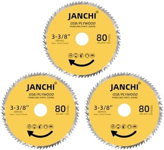 3Pack 3-3/8 Inch 80T Circular Saw Blade 19/32 Inch (15mm) Arbor, Plywood, OSB, Paneling and Vinyl Siding Fast and Smooth Cutting Saw Blade