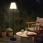 Gewiny Outdoor Floor Lamp Solar Powered Outdoor Lamps for Patio Waterproof,Rechargeable Indoor Cordless Floor Lamp with Light Sensor,Dimmable Warm White+RGB LED Outdoor Lamp for Lawn,Pool,Garden.