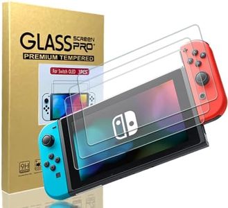 LEPEYMDA 3 Pack Screen Protector Designed for Nintendo Switch OLED Model 2021 & 2023，9H Hardness HD Tempered Glass for Switch OLED 7'' Anti Scratch Bubble Free Ultra Resistant Easy Installation/Anti-Scratch