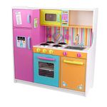 KidKraft Deluxe Big and Bright Toy Kitchen for Kids, Wooden Play Kitchen with Toy Phone and Kitchen Accessories, Kids' Kitchen set, Kids' Toys, 53100