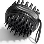 Fancii Hair Scalp Massager, Shampoo Brush for Wet & Dry Hair, Scalp Scrubber Exfoliator for Dandruff Removal & Hair Growth. Shower Head Brush for All Hair Types, Silicone Bristles, Charlotte (Black)