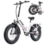 Gotrax R2 20" Folding Electric Bike with 89Km (Pedal-assist1) by 48V Battery, 31Km/h Power by 500W, LCD Display and 5 Pedal-Assist Levels, 7-Speed & Front Shock Absorber for Off-Road Bicycle White