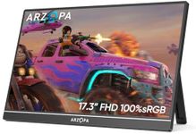 ARZOPA Portable Monitor 17.3 Inch, 1080P FHD HDR IPS Kickstand Laptop Computer Monitor HDMI USB C External Screen with Dual Speakers for PC Mac Phone Xbox Switch PS5 - A1M