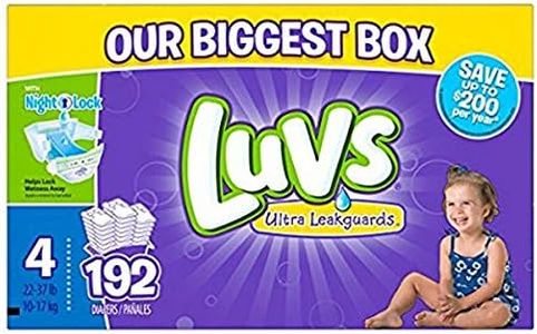 Luvs Ultra Leakguards Disposable Baby Diapers, Size 4, 192 Count (Packaging May Vary)