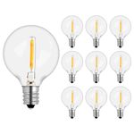 10 Pack G40 1W LED Bulbs Outdoor 220V, Edison E12 Screw Base, Warm White 2700K, Globe Waterproof Energy Saving Replacement Bulbs, for Festoon Lights, Party, Garden, String Lights, Patio Decoration