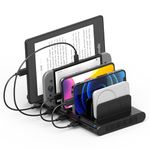 Unitek Charging Station for Multiple Devices - 10 Port USB Charger with SmartIC Technology and Adjustable Dividers, Organizer Stand Compatible with iPad, Tablet, Kindle, iPhone