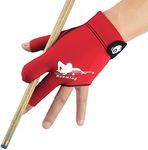 Roaming Quick-Dry Breathable Billiard Shooters Carom Pool Snooker Cue Sport Glove Fits on Left Hand, Red, L-XL