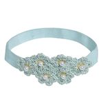 Prapti Handicrafts Crochet Flower Headband For Newborn Baby Girls Infants Toddlers Photo Shoot Birthday Gift 0 to 1 year (Pack of 1 (sea green)