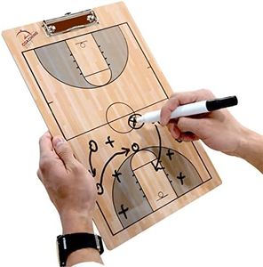 CoachingStaff Basketball Coaching Board - Ultra-Thick Pro Basketball Whiteboard for Coaches Includes Large Marker - Front & Back Clips - Plastic Basketball Clipboard Dry Erase for Coach
