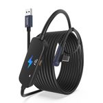 Syntech Link Cable 16FT with Charging, Compatible with Meta Quest 3/Oculus Quest 2 Accessories, VR Link Cable with Separate Charging Port, USB 3.0 to Type C Cord Light for PC/SteamVR, Black