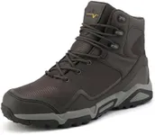 NORTIV 8 Men's Waterproof Hiking Boots Outdoor Mid Trekking Lightweight Mountaineering Shoes,Size 9,Brown-5,JS19005M