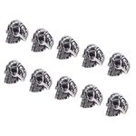 PH PandaHall 10pcs 8mm Stainless Steel Skull Spacer Beads Metal Large Hole Beads Antique Silver European Beads Charms Findings for Necklace Bracelets Earrings Jewelry