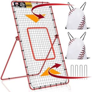 YNSZAS 𝑵𝑬𝑾 [3-in-1] Pitch Back Rebounder Practice Net, 6x4 FT Adjustable Bounce Back Return Net for Volleyball Softball Lacrosse Soccer Baseball Throwback Trainer Gifts, Profession Training Machine