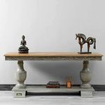 JAE Furniture Console Tables for Living Room | Antique Wooden Console Table | Console Tables | Console & Sofa Tables | Console Tables for Entryway | Mango Wood, Grey Finish