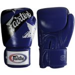 Fairtex Muay Thai Style Sparring Gloves, Blue/Black, 14-Ounce