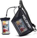 Kelofam Large Waterproof Phone Pouch for iPhone Pro MAX, Cruise Essentials 2-Piece Set, IPX8 Dry Bags for Vacation Swimming Boating Beach Water Park(1 + 1 Fanny Pack), black