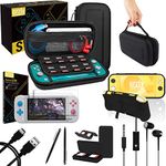 Orzly Switch Lite Accessories Bundle - Case & Screen Protector for Nintendo Switch Lite Console, USB Cable, Games Holder, Comfort Grip Case, Headphones, Thumb-Grip Pack & More (Orzly Gift Pack)