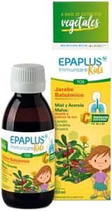 EPAPLUS Immuncare Jarabe Balsámico Niños, Ayuda a Calmar la Tos y al Mantenimiento de la Salud de las Vías Respiratorias, 150 ml, Sabor Frambuesa