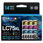 14 Pack E-Z Ink (TM) Compatible Ink Cartridge Replacement for Brother LC75 LC71 LC79 XL to Use with MFC-J6510DW MFC-J6710DW MFC-J6910DW MFC-J280W MFC-J425W (5 Black, 3 Cyan, 3 Magenta, 3 Yellow)