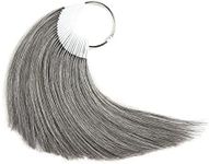 RINBOOOL Human Hair Swatches for Testing Color, Natural Medium Grey, 100% Real Natural Virgin Human Hair, for Salon and Hair Coloring, 8 Inch 30 Pieces