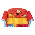 Marshmallow Furniture, Children's 2-in-1 Flip Open Foam Sofa, Sesame Street’S Elmo, by Spin Master