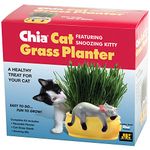 CHIA Cat Grass Handmade Decorative Grass Planter, Snoozing Kitty