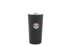 Decorvo Harvard University Logo Tumbler - Black Double Walled Insulated Travel Thermos with Slide Lid - 18 oz