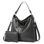 Lifetooler Designer Handbag and Purse Set Handbags & shoulderbags for Women PU Leather Large Hobo Bag Ladies Bags Gifts for Outdoor Shopping Traveling(black)