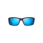 Maui Jim Men's B766-08C Sunglasses, Negra Mate Azul trasparente, 61/17/127